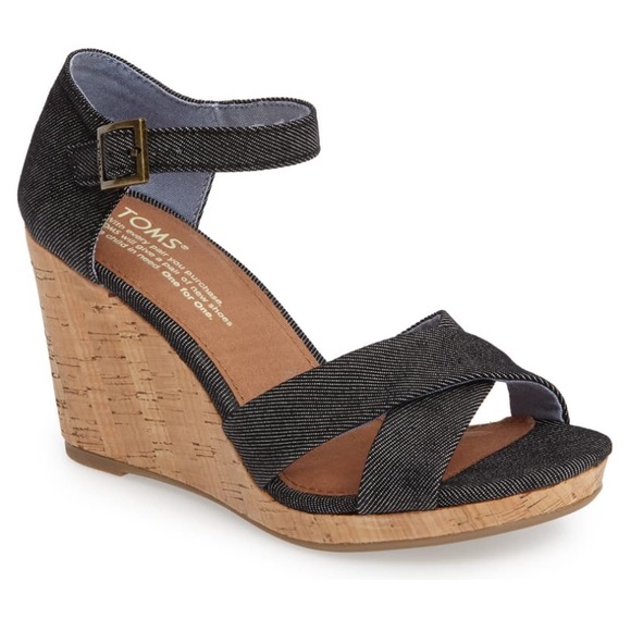 Toms Shoes - TOMS • Sienna denim wedge sandal